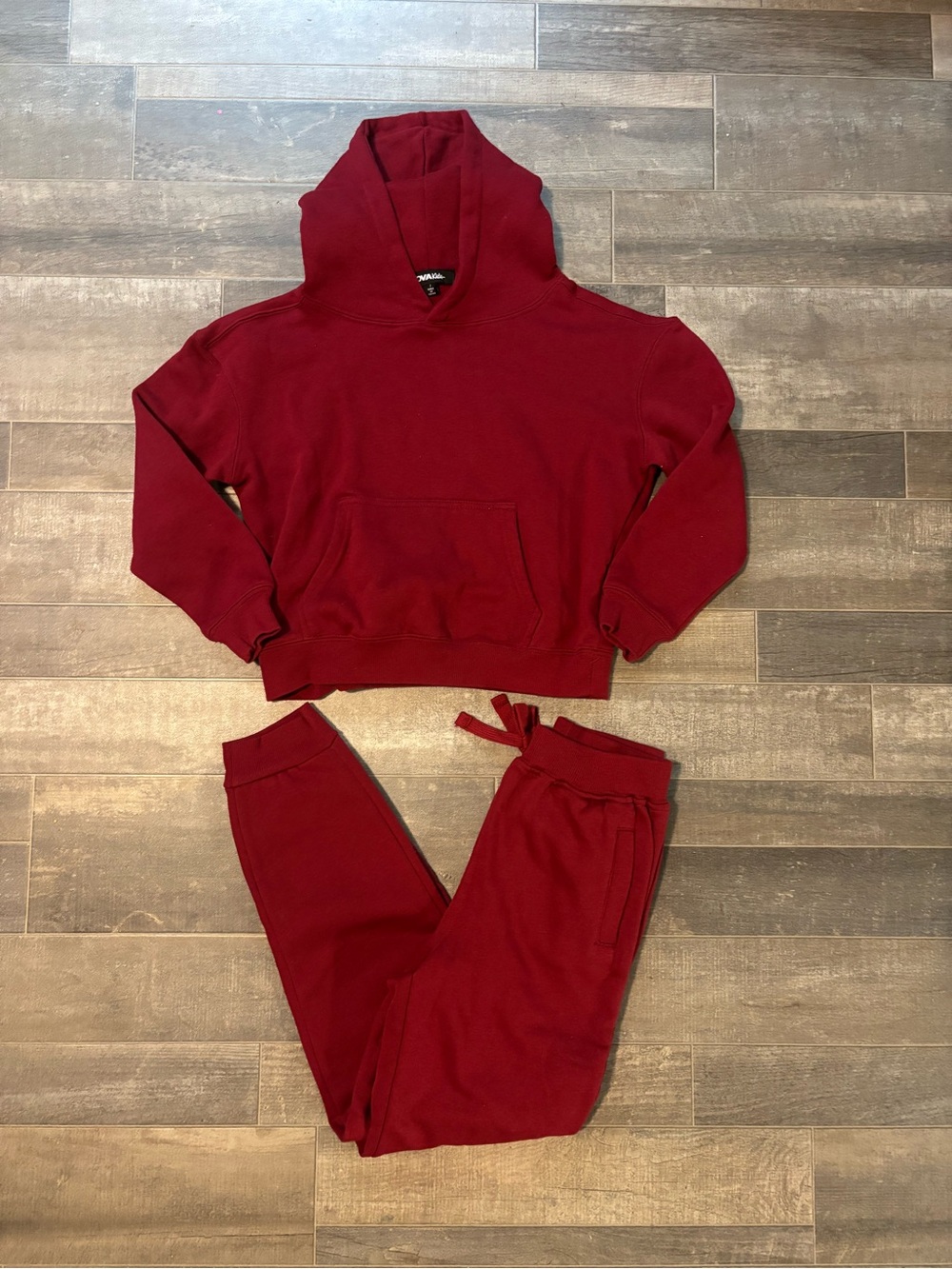 Fashion Nova Kids Burgundy Hoodie & Jogger Set